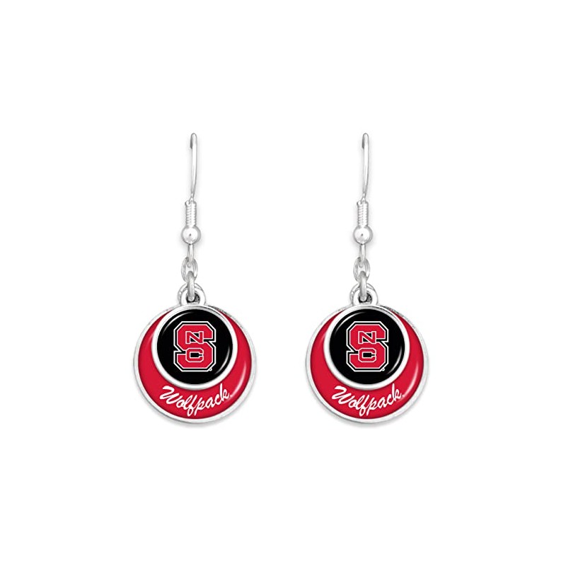 55427 NC State Wolfpack Double Disk Earrings by From the