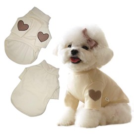 §Bg3 Toy Poodle Clothes Dock Clothes French Bulldog Clothes Chihuahua Clothes Dachshund Clothes Autumn and Winter Dog Clothes Small Dog Clothes Fashionable Ranking Dog Clothes Heart Off White XS