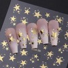 TailaiMei Star Nail Stickers, 3D Gold Sliver Star Self-Adhesive Nail