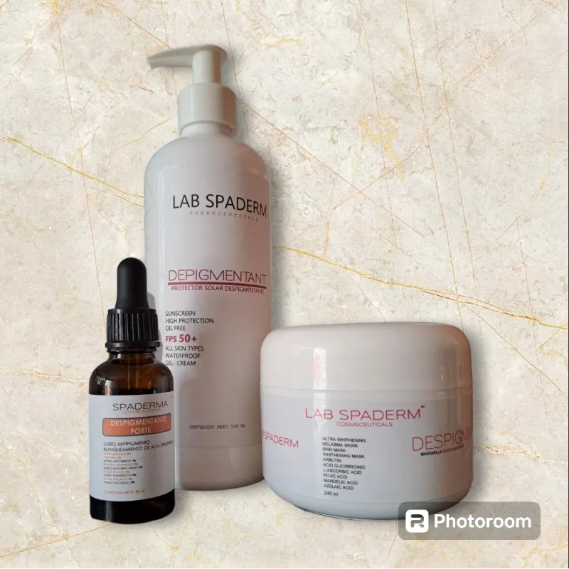 Kit Despigmentante, Suero,mascarilla Y Protector Solar.
