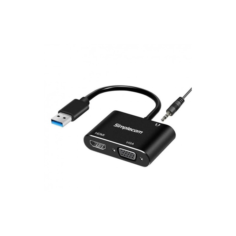 Simplecom DA316A USB to HDMI + VGA Video Card Adapter