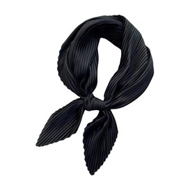 Floerns Women's Hair Bandana Small Scarf Lightweight Silk Wrap Head Scarves Black One-Size