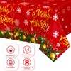 3 Pieces Merry Christmas Tablecloth Christmas Tree Plastic Table Cover