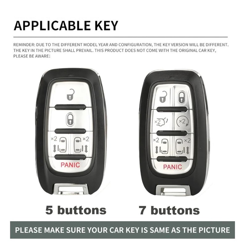 ontto Car key cover fit for Chrysler Pacifica 2017-2024 Voyager