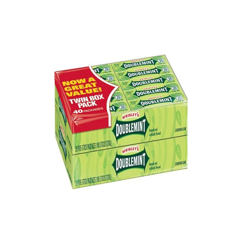 Wrigley Doublemint 5 Stick Gum (40 packs)
