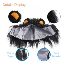 Cat Wig Funny Cute Cat Costume Hat Lion Mane Accessories Dress Up Clothing Festival Party (Black, Small)