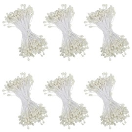 900 Pieces Flower Stamens Cream White, 3 mm Mini Double Heads Artificial Floral Stamens, Simulated Matt Pearl Pistil for DIY Craft, Floral Making, Creative Wedding Christmas Party Decoration