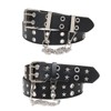 WQYILEAER 2 Pcs Studded Belt, Y2K Belt Star Belt Double