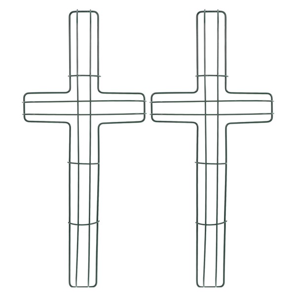 Wire Cross Wreath Frame: 2Pcs Cross Shaped Metal Wire Wreath