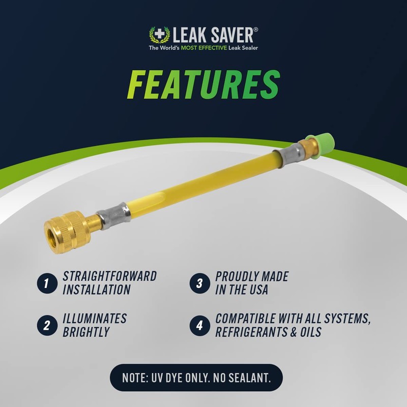 Leak Saver UV Dye (Dye Only, No Sealant) UV Refrigerant