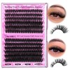 Yawamica Wispy Individual Lashes Clusters Fluffy Eyelash Extension 150D+200D Thick