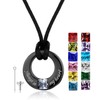 YOUFENG April Birthstones Urn Necklaces for Ashes Round Cremation Pendant