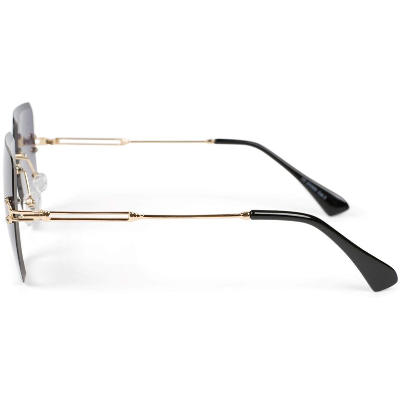 styleBREAKER 09020124 Women's Frameless Sunglasses with Tinted Rectangular Lenses, Metal