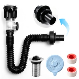 Dancart Kit de Drenaje para Lavabo, Kit de Drenaje para Lavabo de Baño, Tubo de Desague para Fregadero Antiolor con Manguera Extensible, Instalación