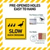 BTHUKO Slow: Duck Crossing Silhouette 12" X 12", Funny Novelty