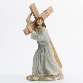 12 Inch Jesus on The Way to Calvary Decorative Figurine, Pastel Color