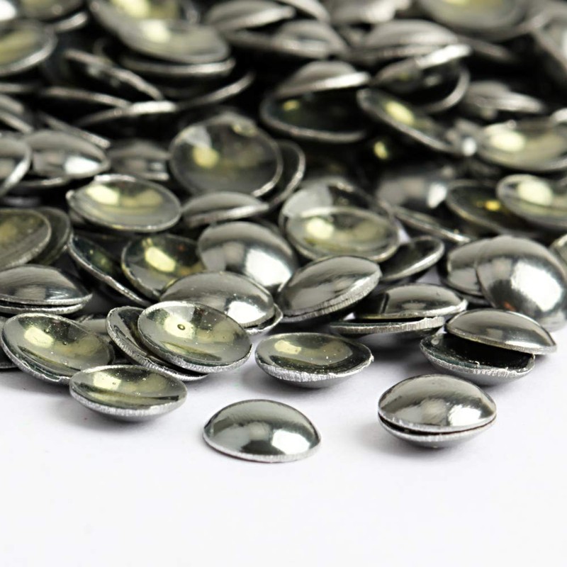 Beadsland Dome Studs Hotfix in Size 6mm,1/3 Round Flat Back
