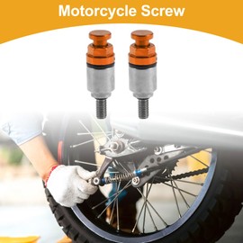 Partuto 2 Pcs M4x0.7 Universal Motorcycle Screw - Dirt Bike Motocross Fork Air Bleeder Valve - Metal Orange