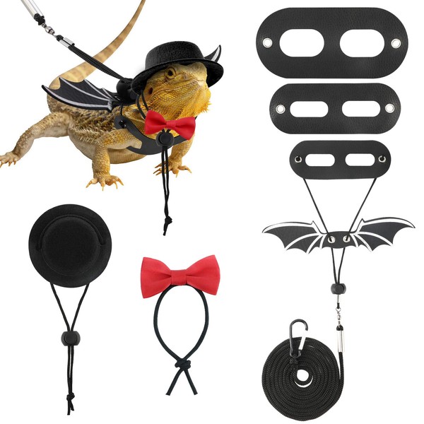 VavoPaw Bearded Dragon Lizard Leash Harness (S/M/L 3 Pack), Adjustable