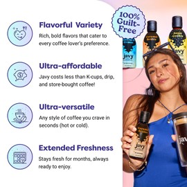 Javy Coffee Concentrate - Cold Brew Coffee, Perfect for Instant Iced Coffee, Cold Brewed Coffee and Hot Coffee, 35 Servings - Sugar Cookie