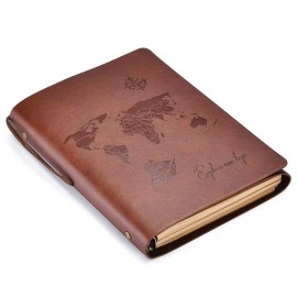 SEEHAN A5 Refillable Journal Leather Notebook Diary Vintage Sketchbook Travel Journa...