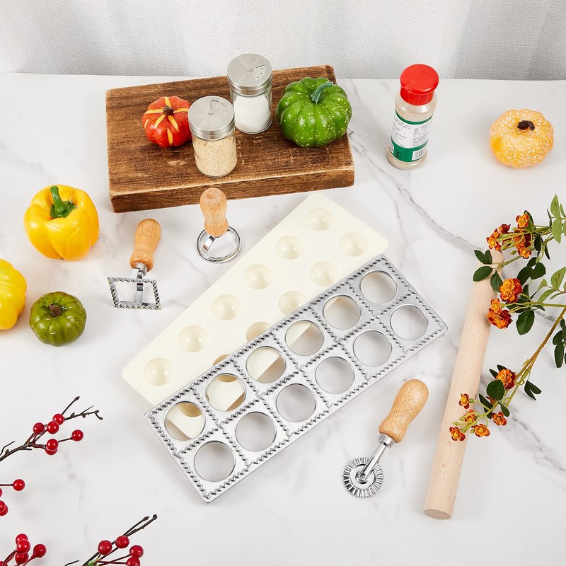 Geetery 5 Pcs Ravioli Mold Set 2 Inch Squares Ravioli