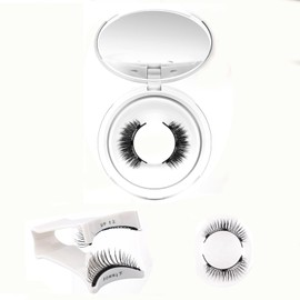 Magnetische Wimpern natürlicher Look, wiederverwendbares Magnet Wimpern Set mit Applikator, kein Kleber nötig Wimpern magnetisch einfach zu tragen und zu entfernen mit Anleitung (Set-E-1 Paare)