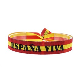 BDM Spain Flag Fabric Bracelet España Viva Adjustable for Men and Women, Cotton