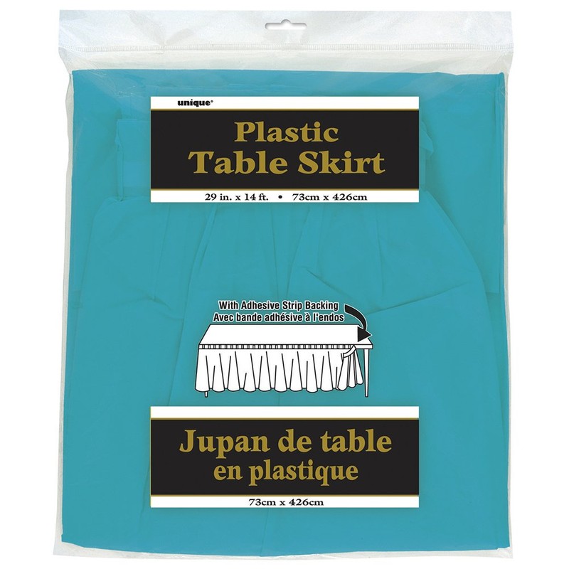 Unique Party 50124 - Plastic Teal Table Skirt, 14ft