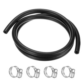 M METERXITY Fuel Line Hose, 5/16" 8mm ID 15mm OD 4.9ft Length, NBR Rubber High Pressure Heat Resistant Gas Line Hose Oil Hose W 4pcs Clamps for Automotive Fuel Systems/Steam Emission/Engines