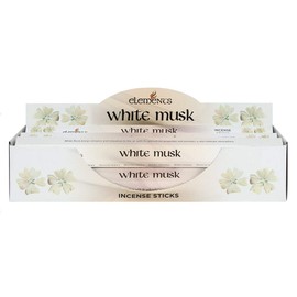 Pacific Giftware White Musk Fragrance Elements Incense Sticks Display/Bulk Box Set - 6 Packs of 20 Sticks - 120 Total
