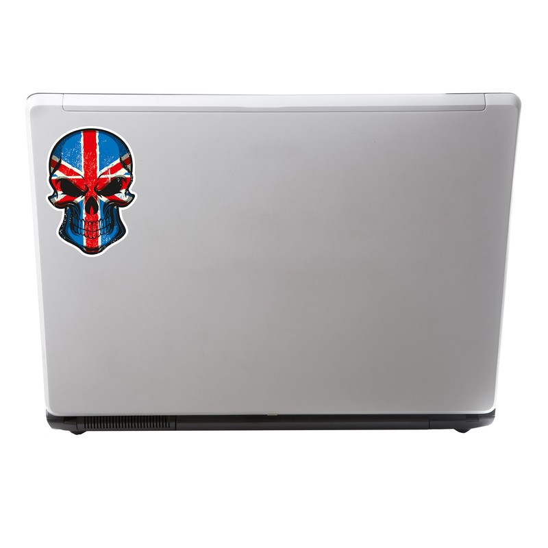 2 x Glossy Vinyl Stickers - Union Jack Flag Skull