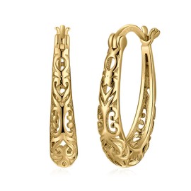 JewelryPalace Vintage Earrings 925 Silver Women's Hoop Earrings Silver 925 Real Earrings Retro Fashion Jewellery Statement Earrings for Girls Jewellery Women Bride Wedding Gift Rose Gold Gold,