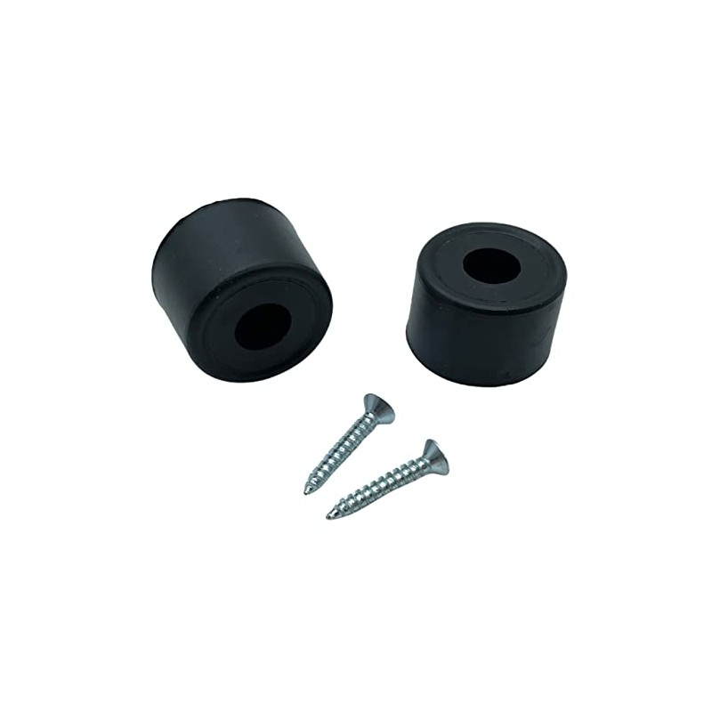 Rubber Door Stops/Wall Protectors with Screws (Large (33mm) Black)