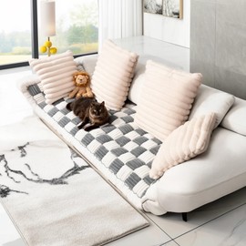 PulseFay Dog Couch Cover Protector, Couch Covers for Sofa, Velvet Soft, Non Slip, Washable (Grey, 27.6 * 59.1inch)