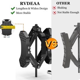 Rvdeaa X-Shaped Wheel Chocks for Travel Trailer【Allow Drill Adjust】 RV Stabilizers X chocks Camper Wheel Chock for Travel Trailers RV Accessories Wrench Adjustable 3.5"-10.5" （2 Pack） Black