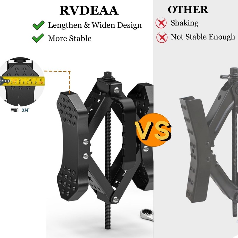 Rvdeaa X-Shaped Wheel Chocks for Travel Trailer【Allow Drill Adjust】 RV