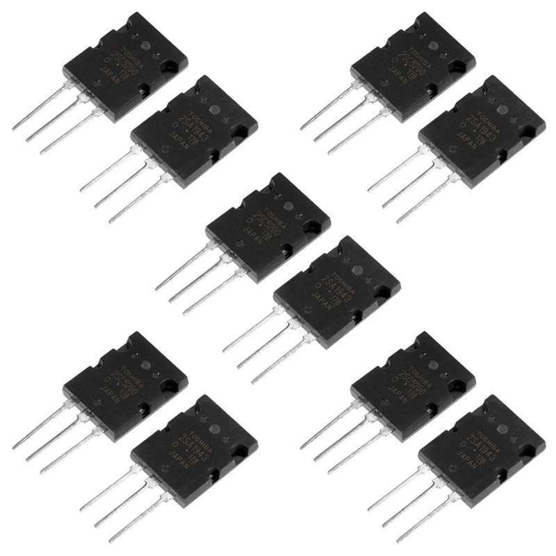 5 Pairs Amplifier Transistor Audio Transistor 2SA1943 2SC5200 A1943 C5200