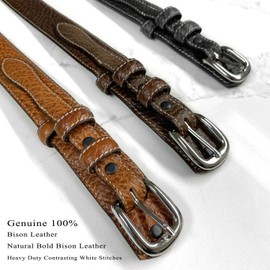 RB2015-H01 Western Ranger Belt Genuine Leather Belt 1-3/8"(35mm) Taper to 3/4"(19mm) Wide (Tan, 36)