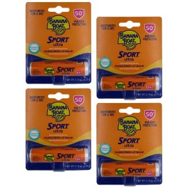 Banana Boat Lip Balm – Sport-Ready, Sun-Strong 0.15 Ounce, 4 Pack