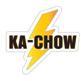 AK- (Pack of 2) K Chow - Compatible Lightning Sticker Vinyl Bumper Sticker for Car | Laptop | Bottle | Waterproof Size: 5" Each