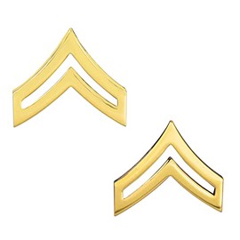 US Army Corporal Gold Collar Device Rank Insignia Pair