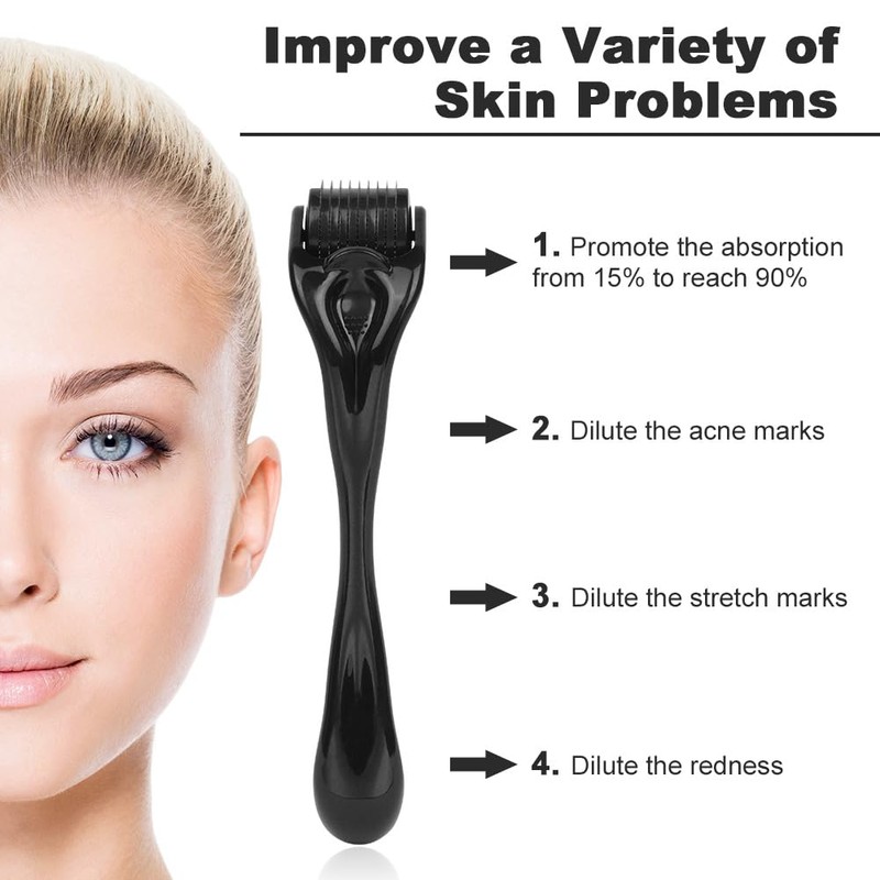 LOPHE Bartroller 0.75mm, Derma-Roller für Männer, Bartroller Bartwuchs, Micro needle