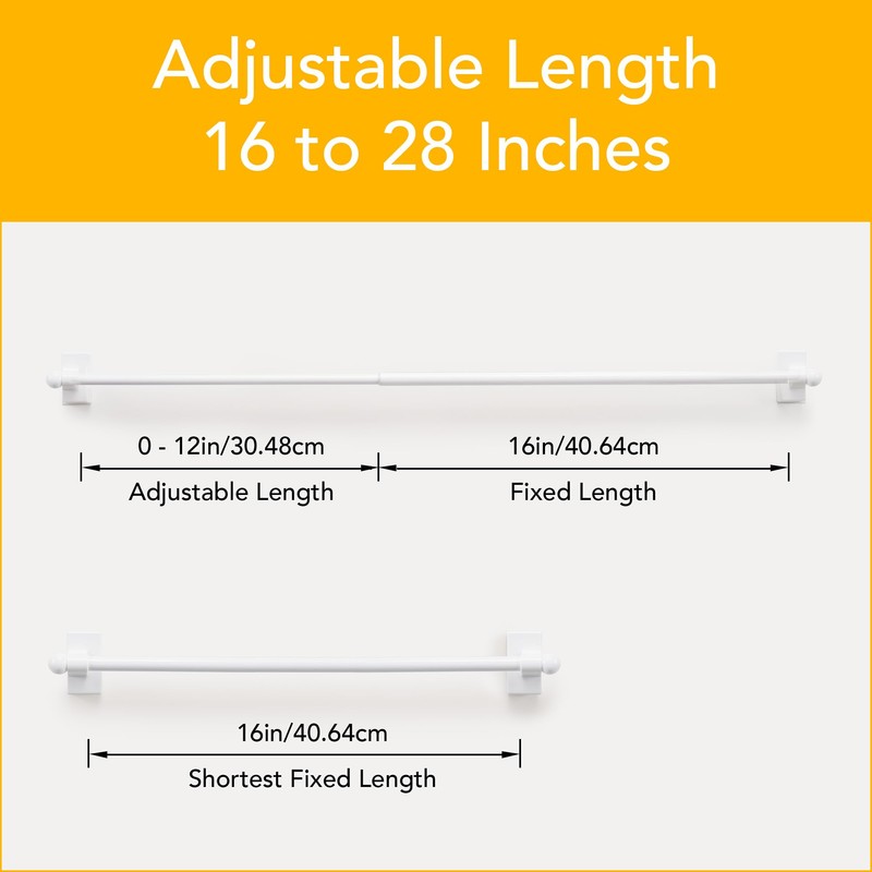 NICETOWN 2 Pack White Magnetic Curtain Rods for Metal Doors