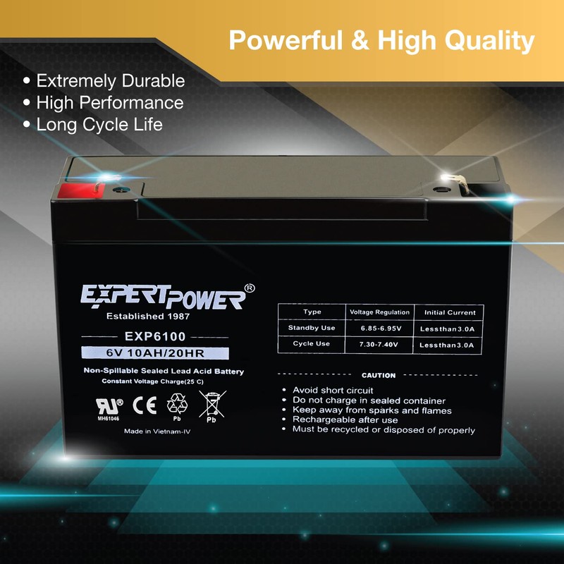 ExpertPower®6V 10Ah SLA Rechargeable Battery / 2 Pack