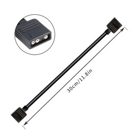 Skweawert 2 Pcs ARGB Extension Cable, 5V 3Pin 1 to 1 Addressable RGB Splitter Cable, Extension Connector Cord Wire with 2 Pack Male 3 Pin Plugs for Extend PC Computer Fans, LED Light Strips