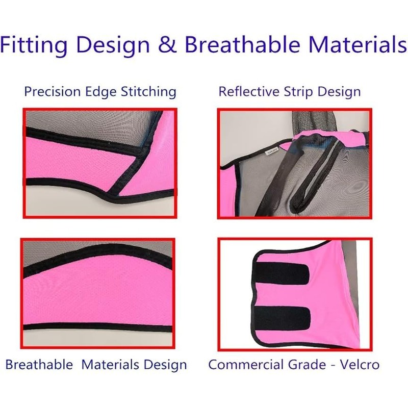 Ankaier Horse Fly Mask – Stretch UV-Protective Full-Face Mesh with