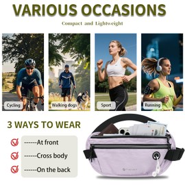 TINYAT Money Belt Anti Theft Hidden Passport Phone Holder Waterproof Bumbag Travel Waist Belt Fanny Pack Running Belts for Women Men