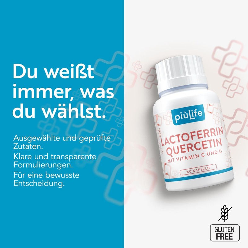 Lactoferrin 200 mg PiùLife with Quercetin + Vitamin C &