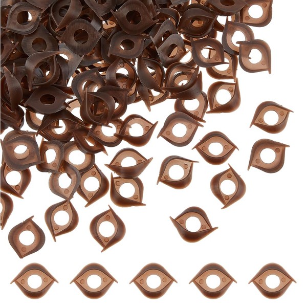 SUPERFINDINGS 150Pcs Eyelids for Safety Eyes Resin Brown Safety Eyelids